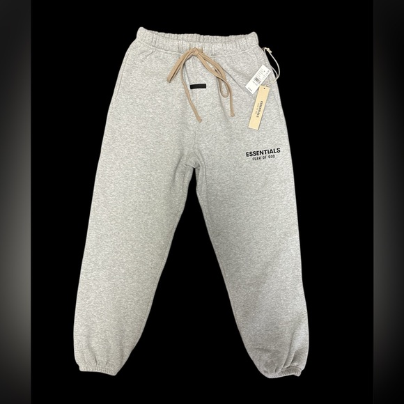 Essentials Heather Grey Jogger Sweatpants Size: Small NWT - Picture 2 of 8